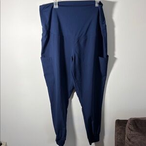 Med Couture Maternity Scrub Joggers - Side Pockets - Navy- L